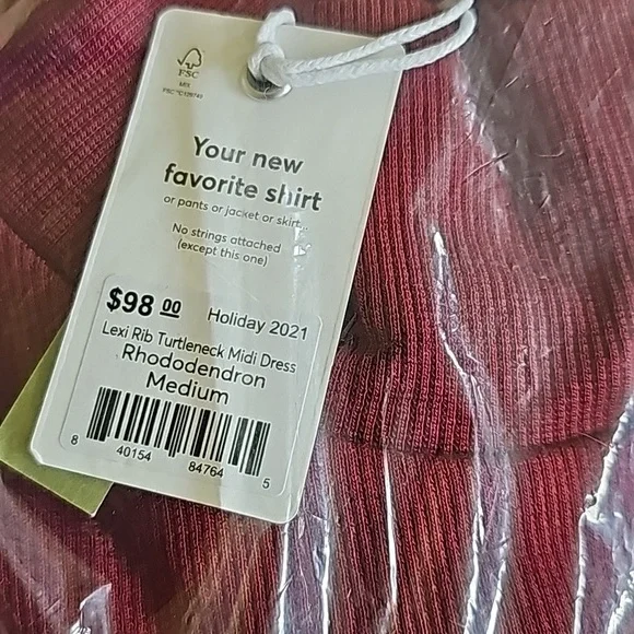 Marine Layer Lexi Ribbed Turtleneck Midi Dress Rhododendron - Picture 7 of 7